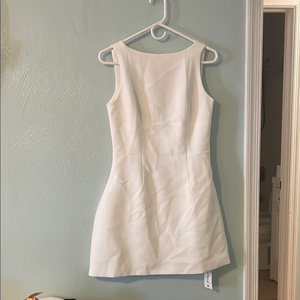 White Sleeveless Sheath Mini Dress for Brides